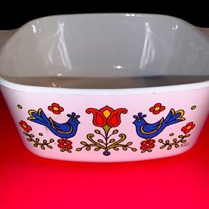 Corning Ware Rare Vintage Country Festival Blue Birds 1.5” Casserole 9”x7”